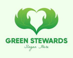 Green Organic Heart logo design