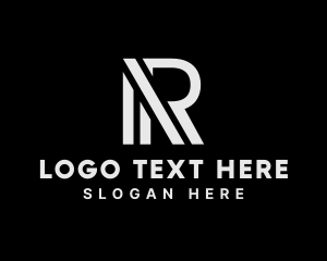 Monochrome - Modern Geometric Business Letter R logo design