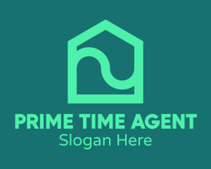 Teal Pentagon House logo design