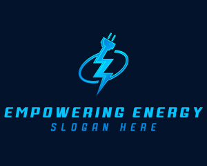 Lightning Plug Electric logo design