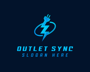 Lightning Plug Electric logo design