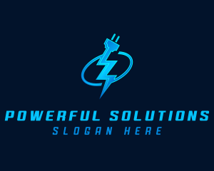 Lightning Plug Electric logo design