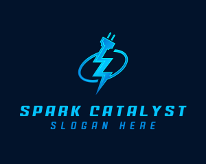 Lightning Plug Electric logo design