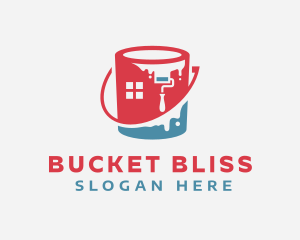 Paint Roller & Bucket logo design