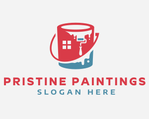 Paint Roller & Bucket logo design