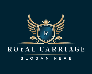 Elegant Crown Crest Wing logo design