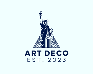 America Art Deco Liberty logo design