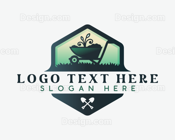 Wheelbarrow Landscaping Garden Logo