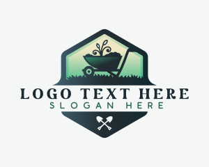 Wheelbarrow Landscaping Garden Logo