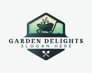 Wheelbarrow Landscaping Garden logo design