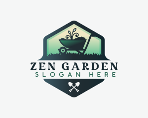 Wheelbarrow Landscaping Garden logo design