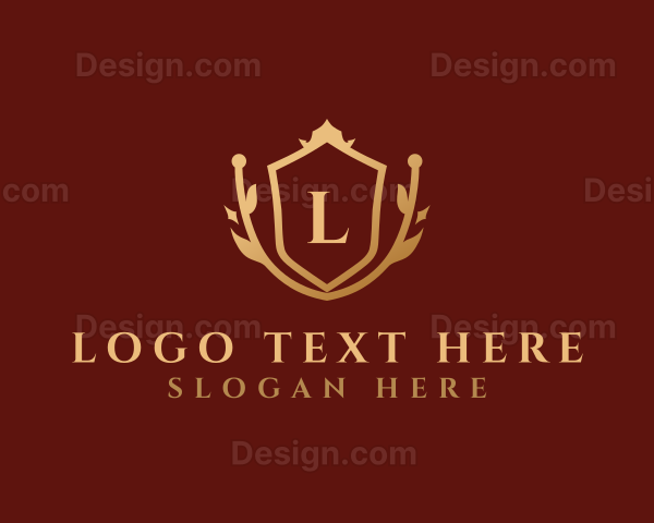 Luxury Gold Shield Wreath, Logo