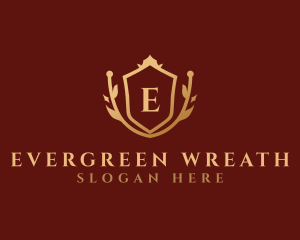 Luxury Gold Shield Wreath, logo design