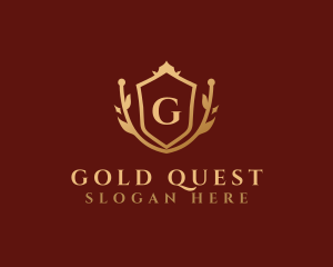 Luxury Gold Shield Wreath, logo design