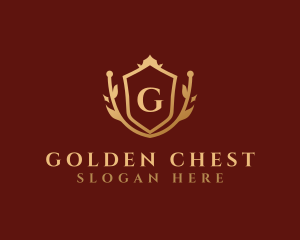 Luxury Gold Shield Wreath, logo design