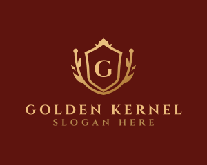 Luxury Gold Shield Wreath, logo design