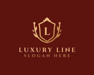 Luxury Gold Shield Wreath, logo design