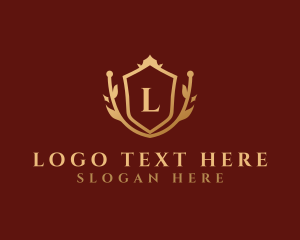Luxury Gold Shield Wreath, logo