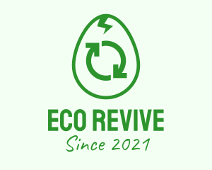 Green Recycle Egg logo design