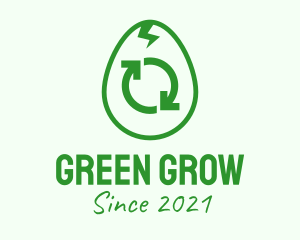 Green Recycle Egg logo design