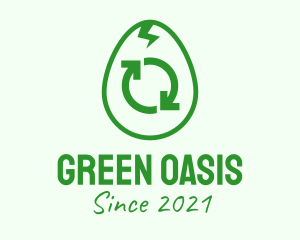 Green Recycle Egg logo design