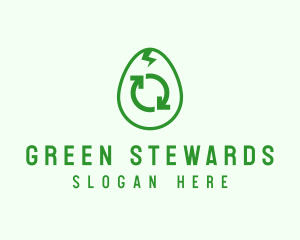 Green Recycle Egg logo design