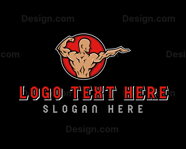 Strong Muscle Man Logo