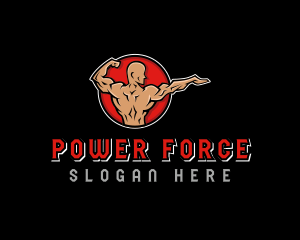 Strong Muscle Man logo design