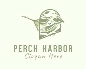 Perched Finch Bird logo
