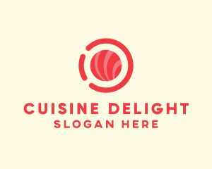 Pink Red Sushi Circle logo design