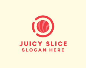 Pink Red Sushi Circle logo design