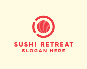 Pink Red Sushi Circle logo design