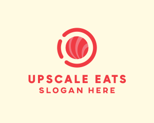 Pink Red Sushi Circle logo design