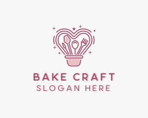 Heart Pastry Bucket logo design