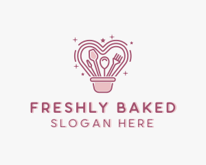 Heart Pastry Bucket logo design