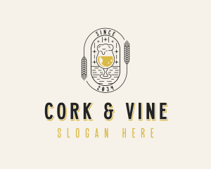 Wheat Beer Liquor logo design