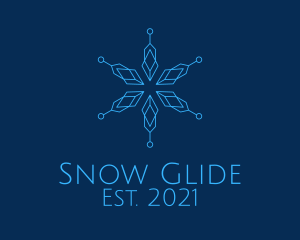 Line Art Snowflake  logo design