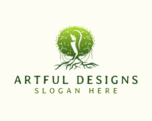 Eco Feminine Tree  logo design