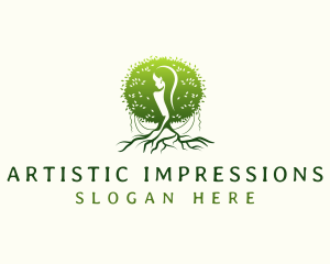 Eco Feminine Tree  logo design