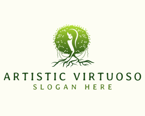 Eco Feminine Tree  logo design