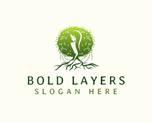 Eco Feminine Tree  logo design