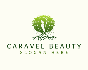 Eco Feminine Tree  logo design