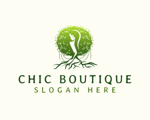 Eco Feminine Tree  logo design