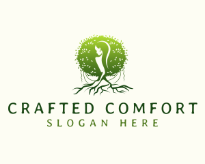 Eco Feminine Tree  logo design