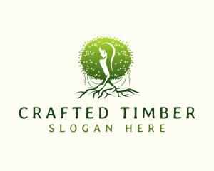 Eco Feminine Tree  logo design