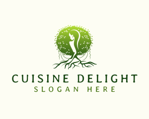 Eco Feminine Tree  logo design