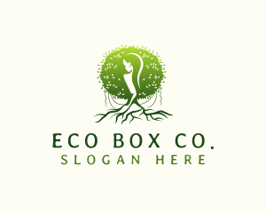 Eco Feminine Tree  logo design