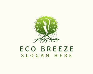 Eco Feminine Tree  logo design