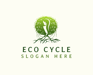 Eco Feminine Tree  logo design