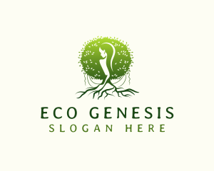 Eco Feminine Tree  logo design